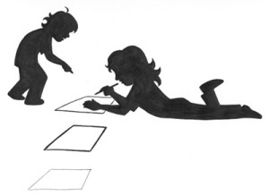 Girls on Floor Sketch