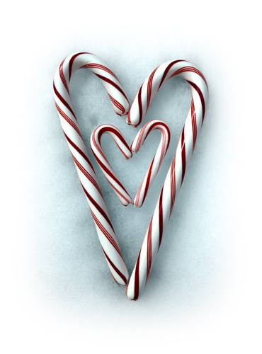 Double Heart Candy Canes 500