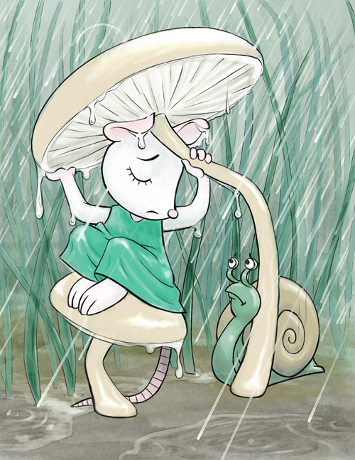 Mouse with Mushrooms