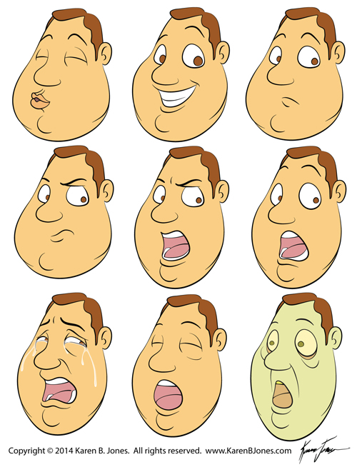 Guy's Head with Various Expressions