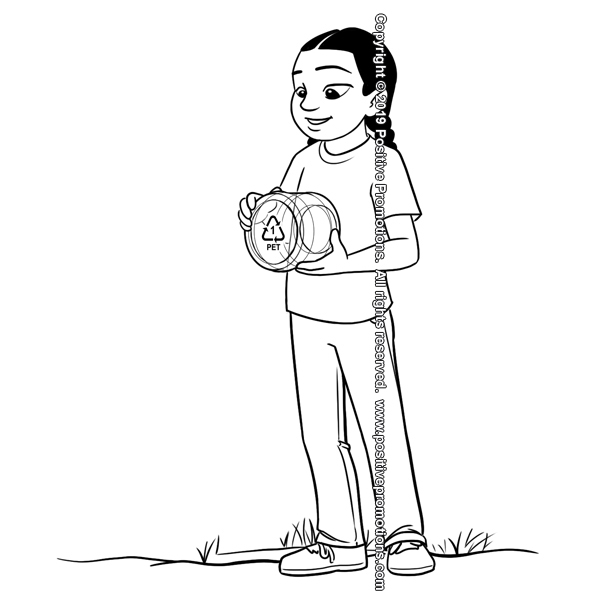 Girl holding plastic jar