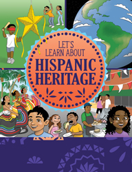 A book cover for Let's Learn About Hispanic Heritage